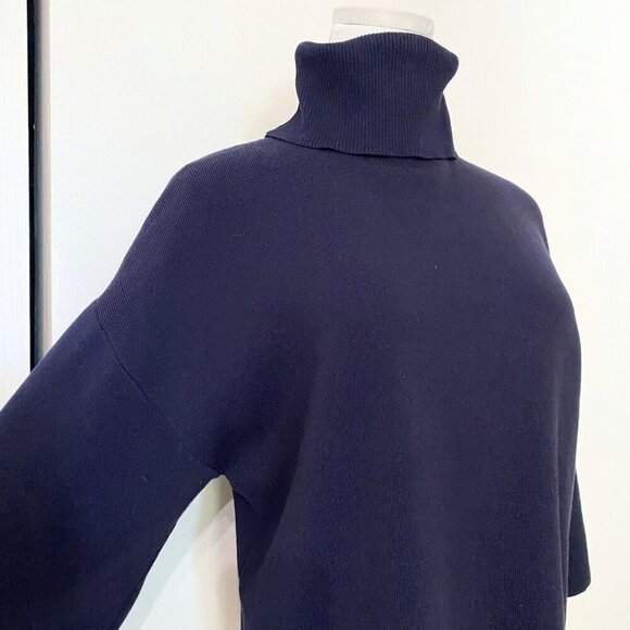 PRETTY LAVISH HAYDEN KIMONO SLEEVE TURTLENECK JUMPER SWEATER IN NAVY - XS - Picture 6 of 11